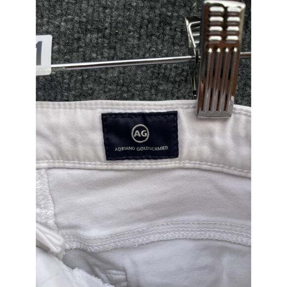 AG Adriano Goldschmied Jeans Womens 27 White The Prima Crop Cigarette Raw Hem - Picture 8 of 11